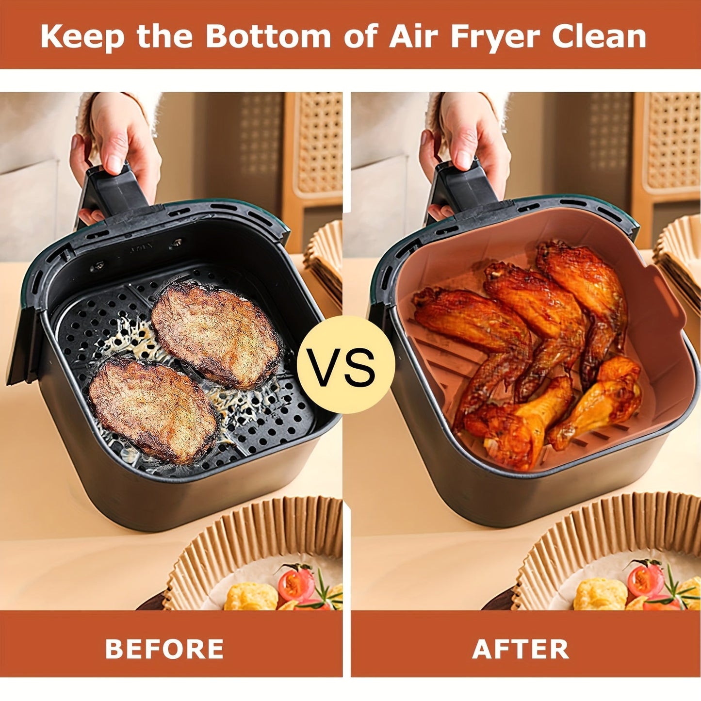 Essential Silicone Kitchen Accessories for Baking and Cooking: Reusable Air Fryer Liners, Non-Stick Baking Trays, Silicone Basket Bowls, and Oven Gadgets