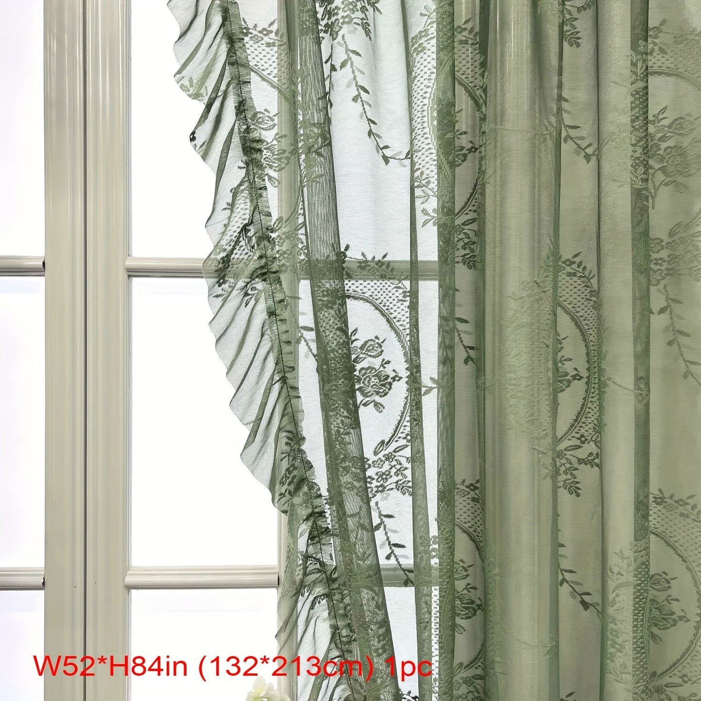 Enhance Your Home Decor with this Elegant White Lace Floral Sheer Curtain!