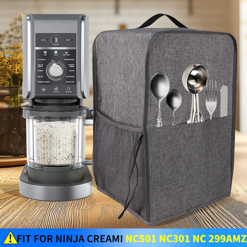 Protect your Ninja Ice Cream Maker NC301/NC501 with this waterproof and dustproof cover. The square PVC storage bag is designed to fit the 0.5 quart capacity machine, and it requires no electricity to use.