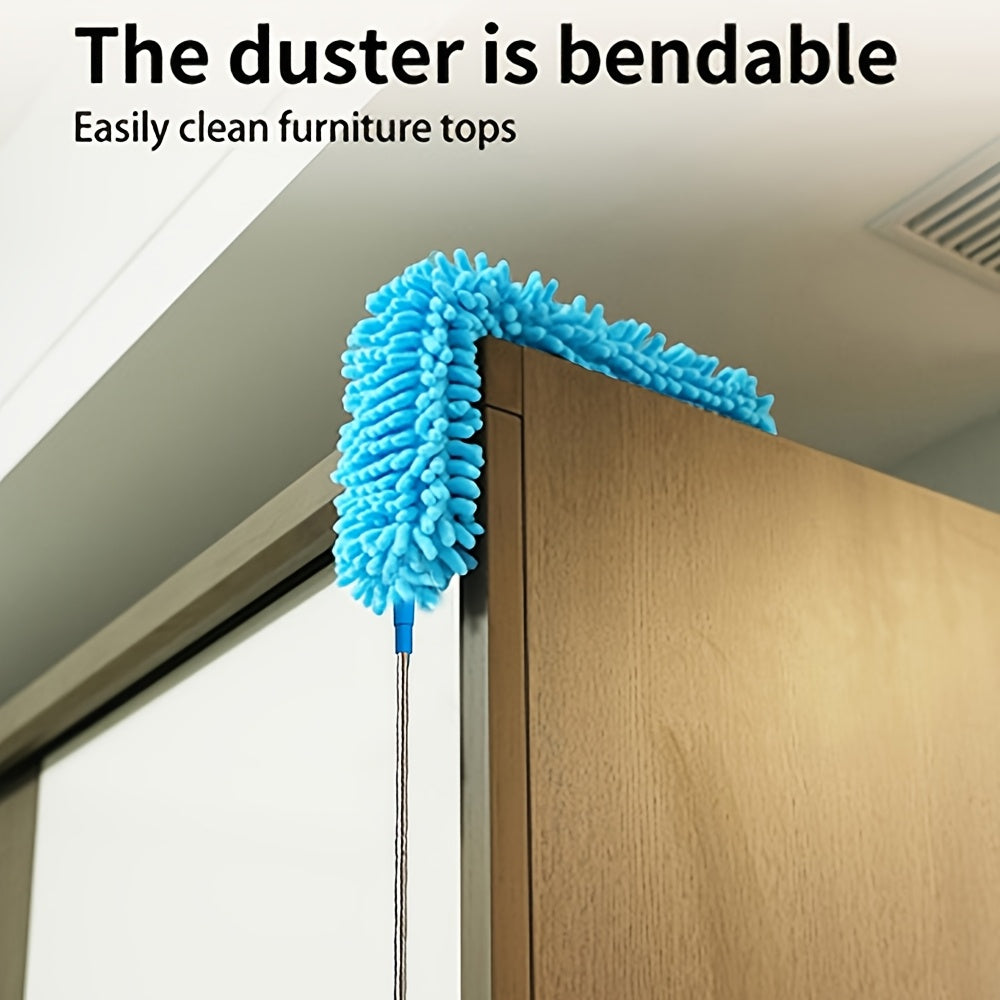 Chenille duster 1.4m gacha cho'ziladi, uy va ofis uchun moslashuvchan tuk duster - yashash xonasi, yotoqxona, ochiq joy, oshxona, avtomobil uchun olib tashlanadigan va egiluvchan chang tozalovchi - elektr manbai talab qilinmaydi.