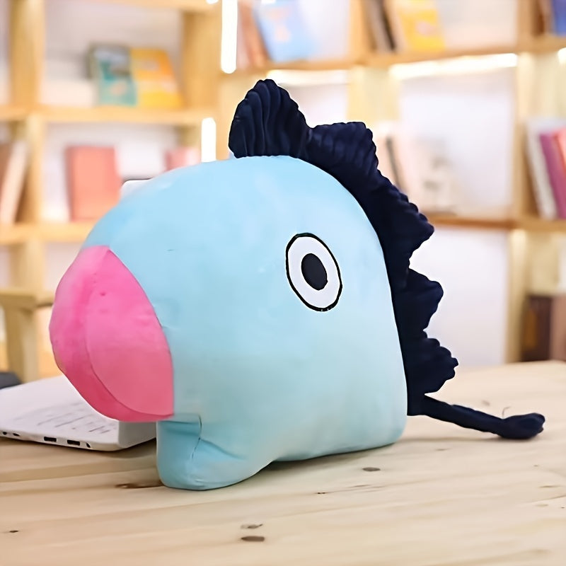 1pc Cute Cartoon Plush Toy - Foldable Hand Warmer & Pillow, Washable Polyester, Great for Home, Office, Travel, and Gifts.