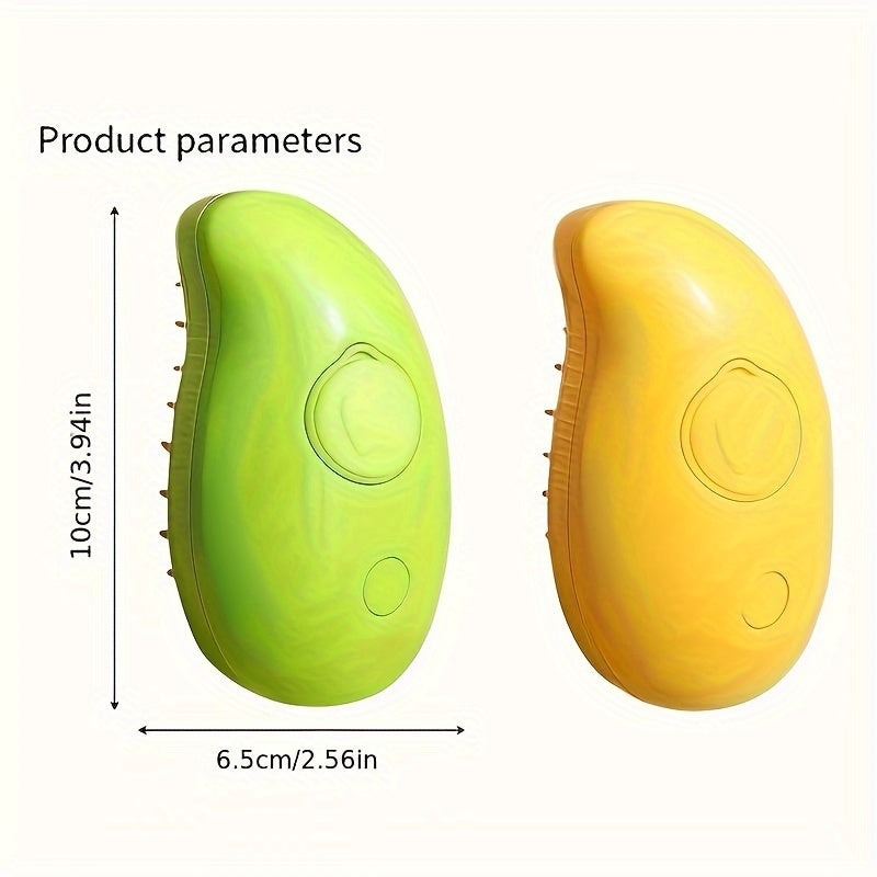 1 Pack USB-Powered Steam Pet Brush for Cats and Dogs, Multifunctional Grooming Comb with Spray, Deshedding Tool for Indoor/Outdoor/Bathroom Use - Banana and Mango Inspired