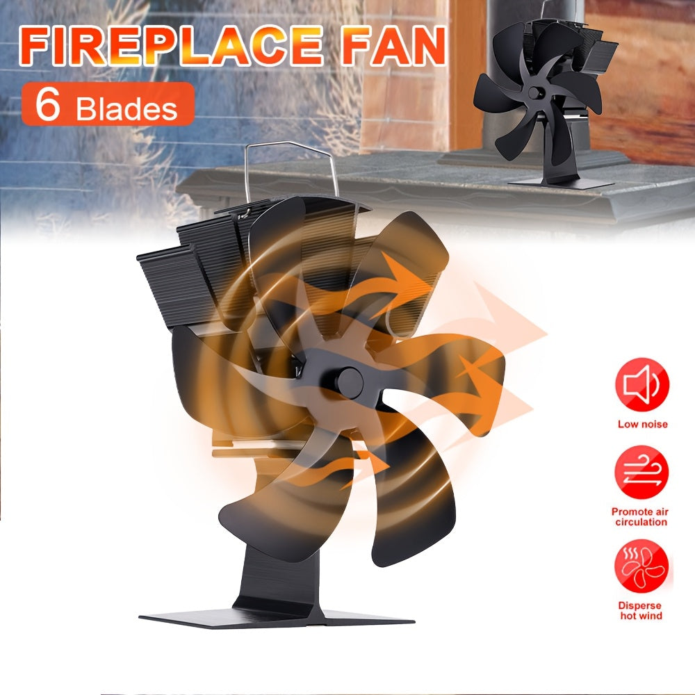 Six-Page Black Vertical Fireplace Fan