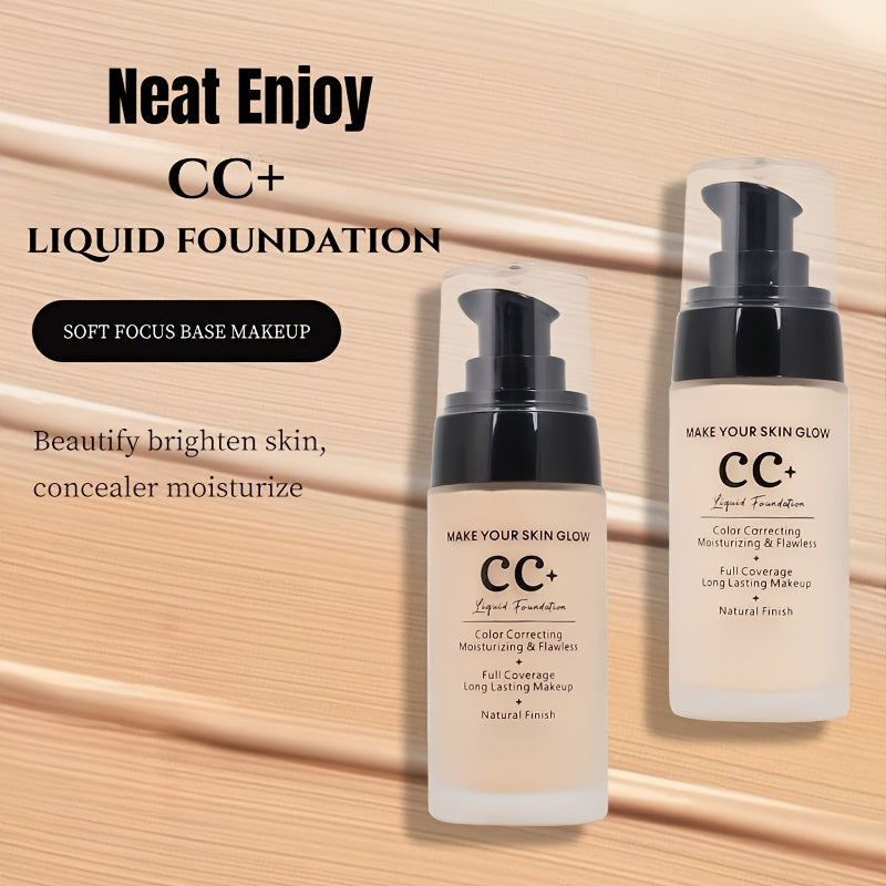 NeatEnjoy SPF 50 CC Cream Foundation - Waterproof, Long-lasting Makeup with Moisturizing Concealer, UV Protection, Formaldehyde-Free, 45ml, Suitable for All Skin Types