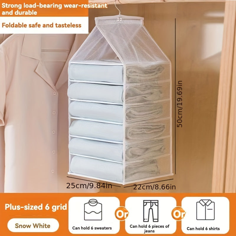 Compact Foldable Clothes Organizer with Drawer - Ideal for Dorms and Home Use, Fabric Storage Box for Undergarments and Seasonal Clothing, Convenient Seasonal Apparel Storage Solution, Hanging Bag Included