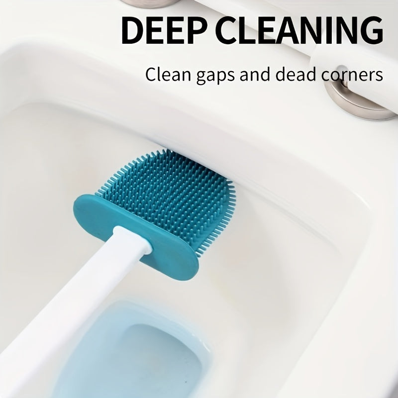 Top Choice: Toilet cleaning set includes 1 S-shaped toilet brush, 1 silicone brush head, and 1 brush for hard-to-reach corners. Essential tools for keeping your toilet clean and hygienic.