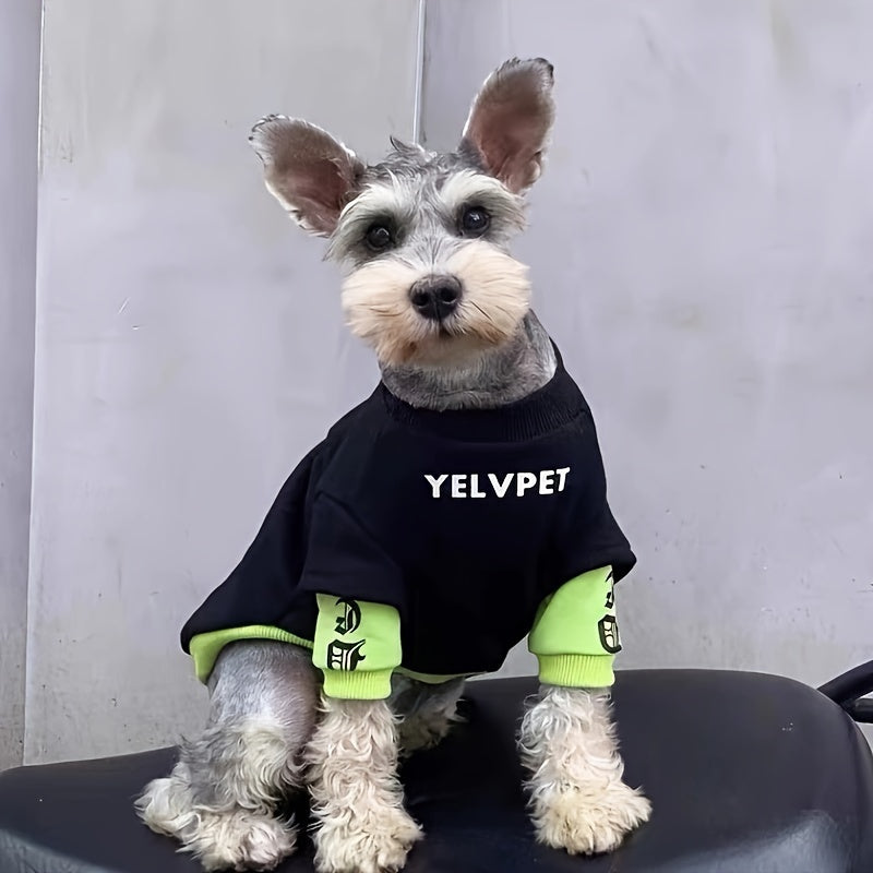 YELVPET Comfort Fit Pet Hoodie - Polyester, Machine Washable, All-Season Pullover for Small to Medium Dogs and Cats, Warm Plush Lined Sweatshirt