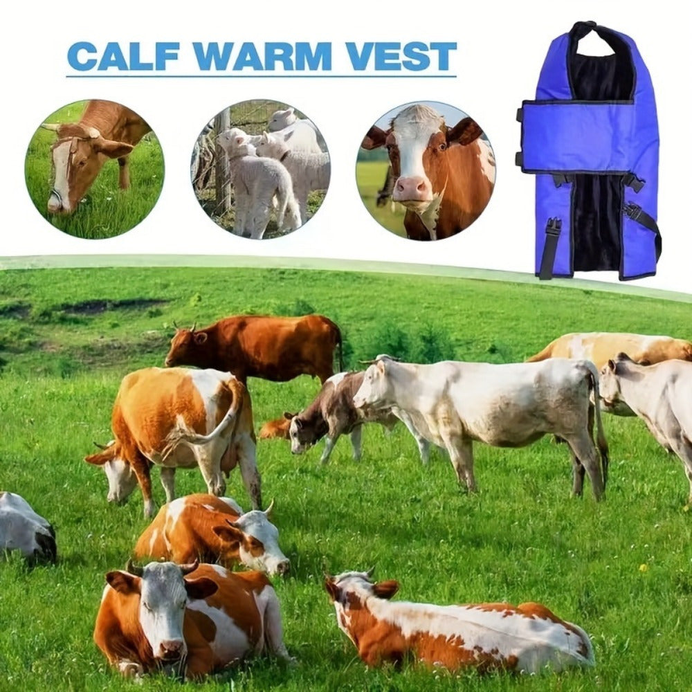 1pc Fabric Calf Vest for Newborn Dairy Cattle, Insulated Stall Accessory with Premium Material