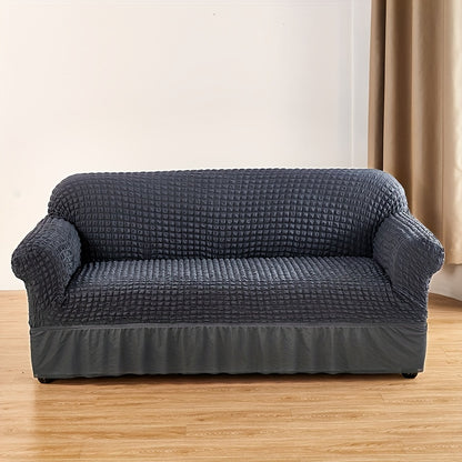 Seersucker slipcover to protect furniture from scratches, slipping, and all seasons.