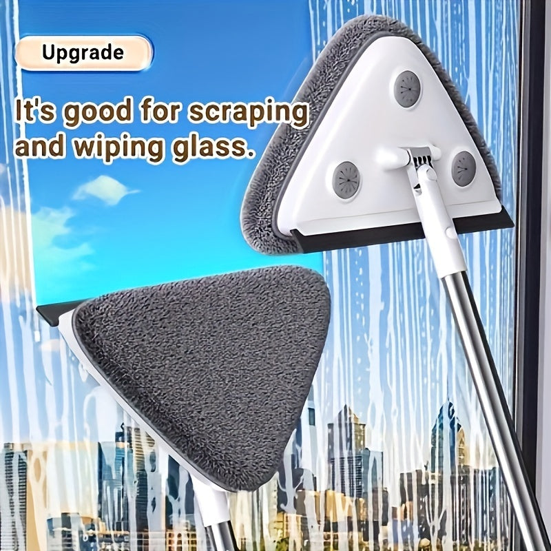 Get your hands on the complete Window Cleaning Squeegee and Scrubber Set, featuring a plastic squeegee, stainless steel handle, and bristle brush. This multi-component glass cleaning kit is perfect for both indoor and outdoor use in the living room