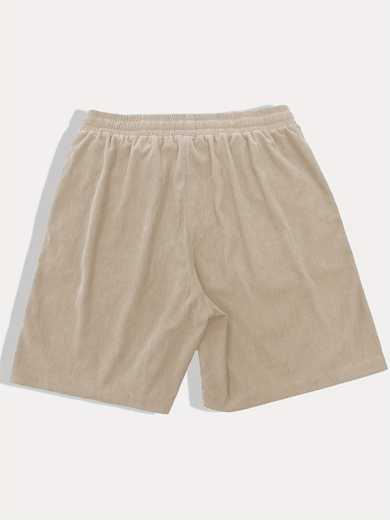 Corduroy shorts with pockets and drawstring for summer casual fashion for men.