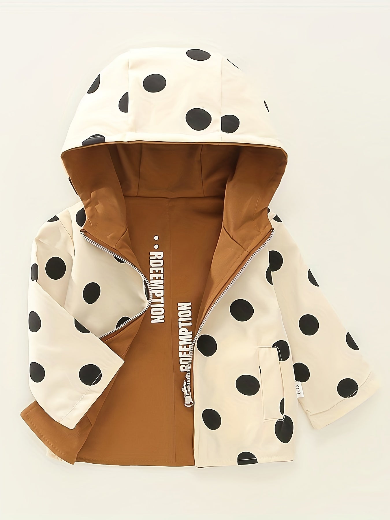 BABICOLOR Polka Dot Print Hooded Jacket for Babies and Toddlers, Perfect for Spring/Fall