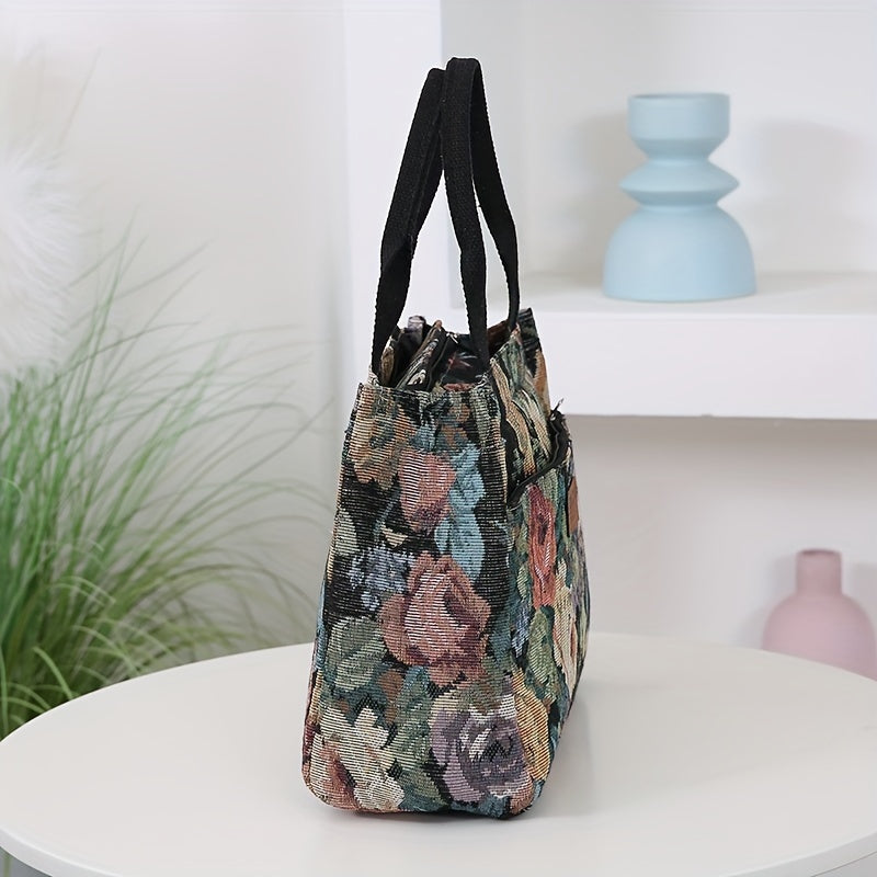 New Product: Thickened Knitted Jacquard Fabric Handbag suitable for office, shopping, and outdoor use.