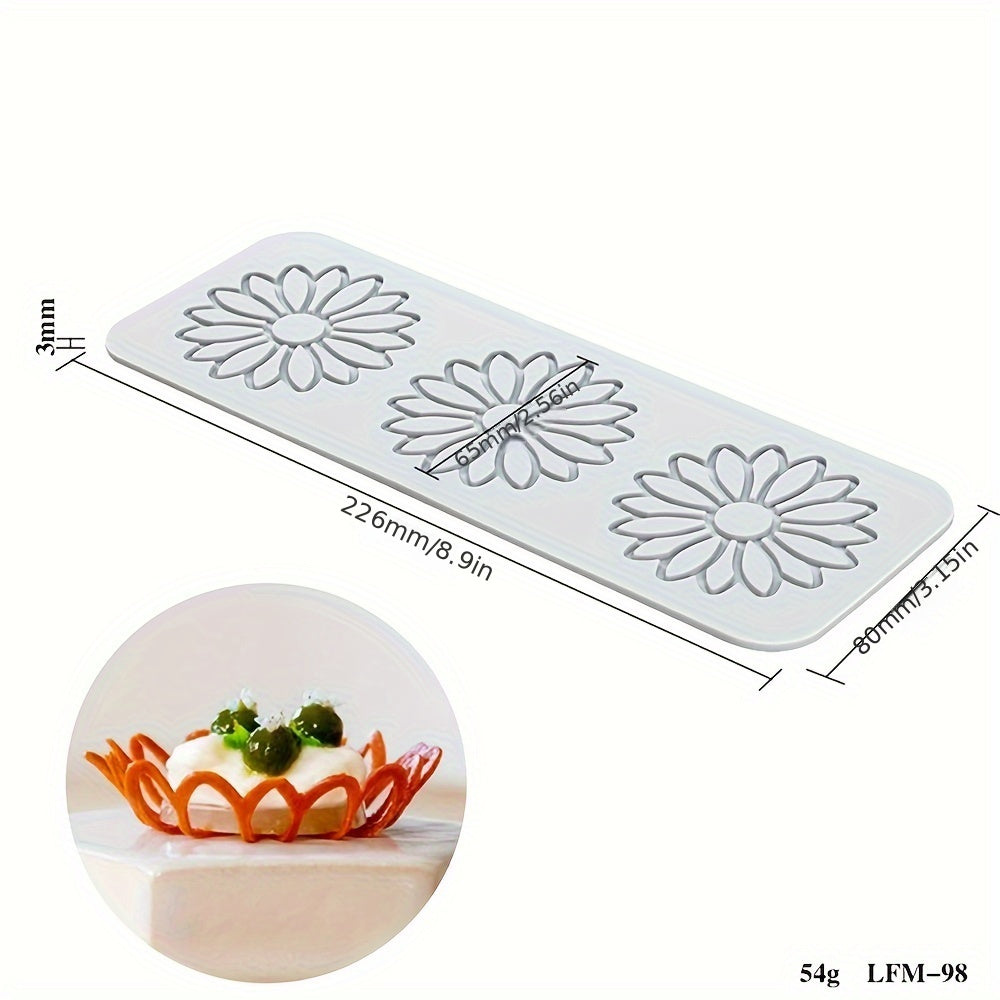 Silicone Mold for DIY Craft Baking: Flower Leaf Patterns Cake Lace Mat - Ideal for Decoration and Printing Molds