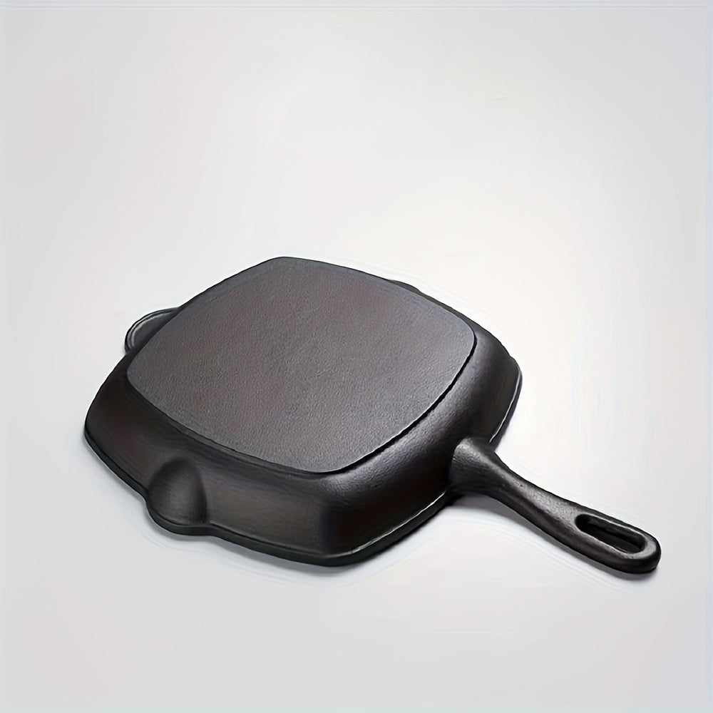 Kitchen Legend presents a premium non-stick cast iron skillet that is perfect for cooking steak and fish. With its thickened flat bottom, this skillet is ideal for use in both home kitchens and restaurants.