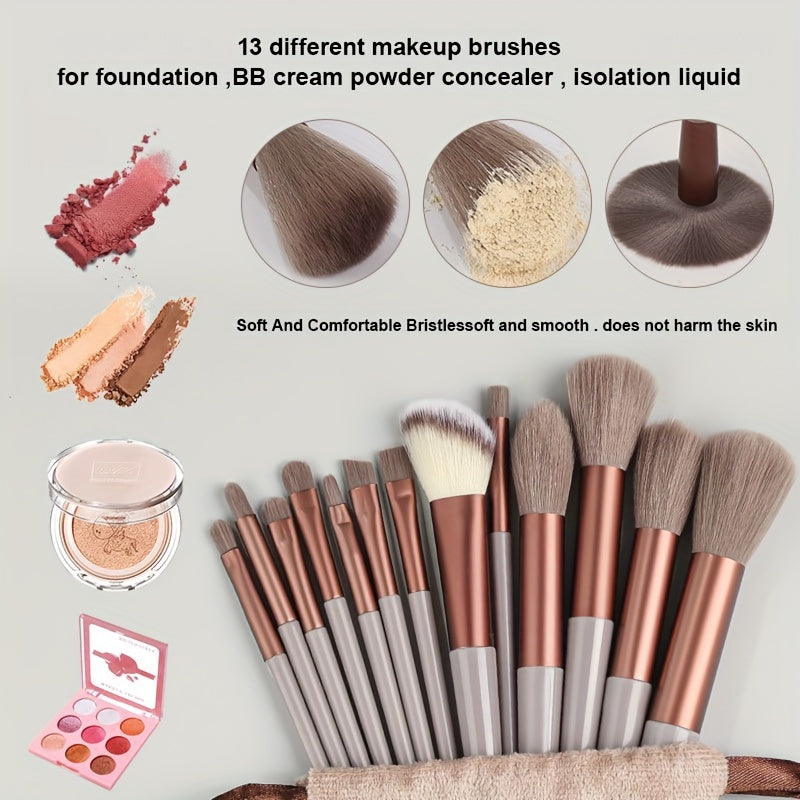 Cosmetic brush set for makeup application and beauty tools.