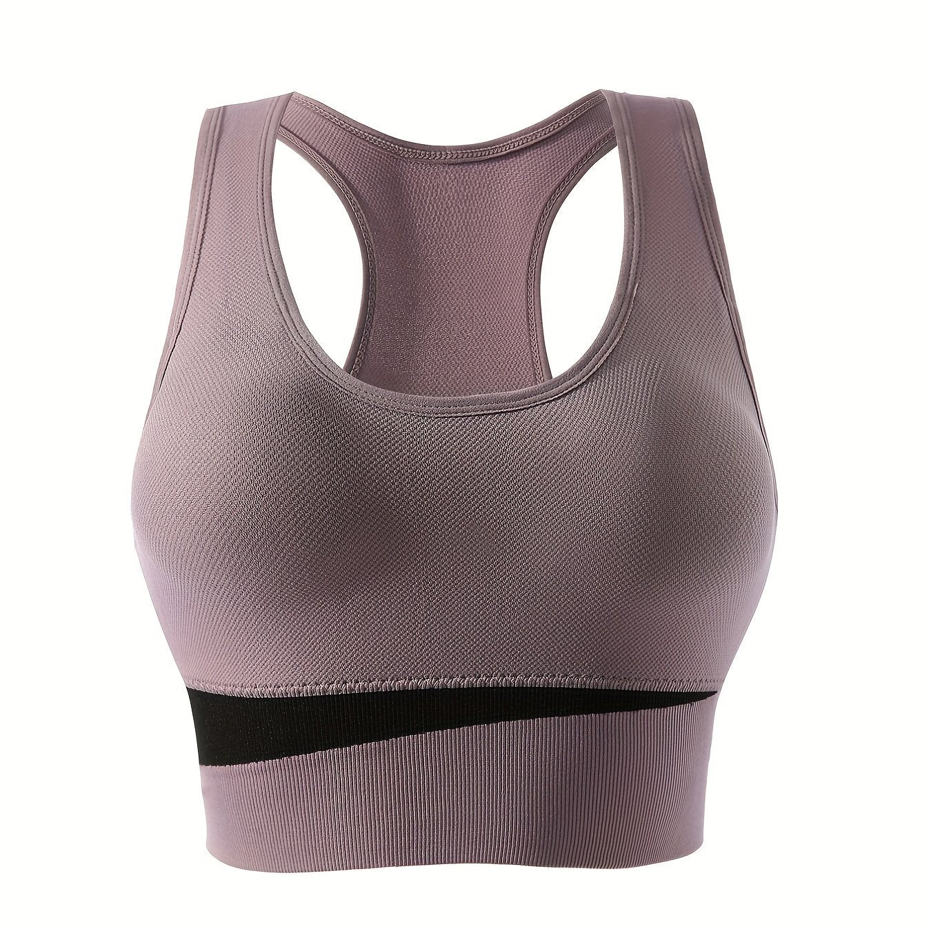 Colorblock Wireless Sports Bra, Comfy Racerback Tank Bra for Women's Workout & Lingerie