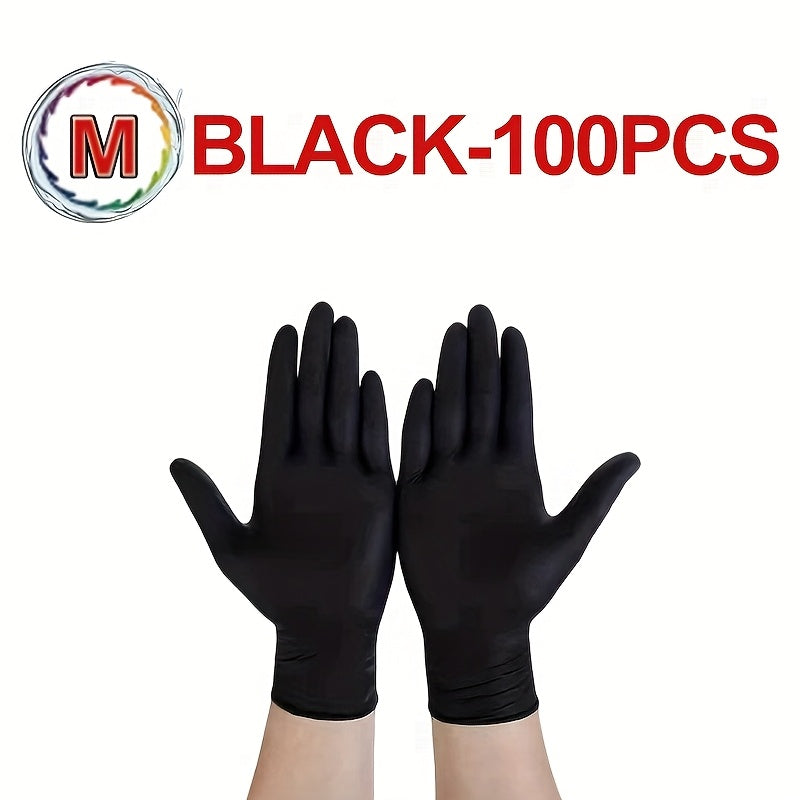 Get a pack of black disposable nitrile gloves in sets of 100, 50, or 20 pieces. These gloves are perfect for a variety of tasks such as kitchen dishwashing, cleaning, tattooing, working in hotels, hair salons, and pet care. They are essential tools for