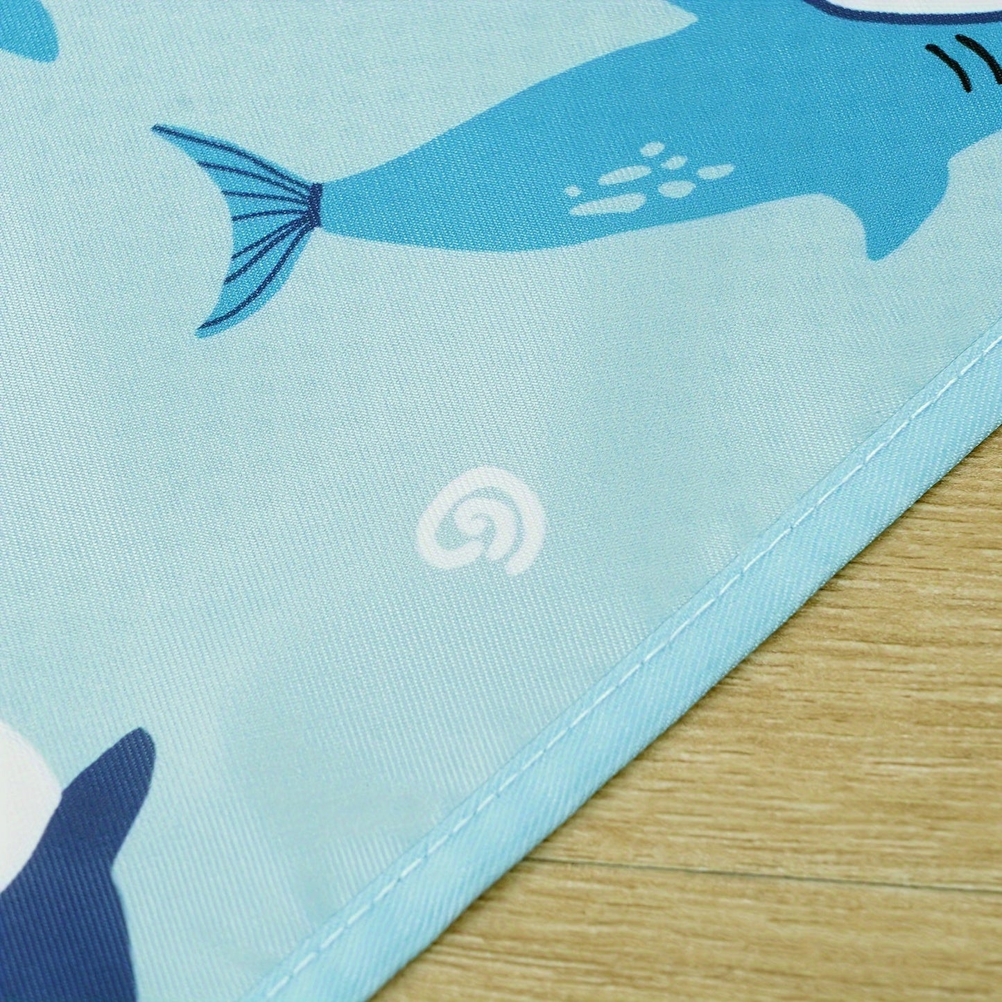 Baby Play Mat - 109.98cm x 109.98cm, Waterproof and Foldable Non-Slip Floor Mat for Infants and Toddlers, Suitable for Playtime and Tummy Time for Ages 0-3 Years. Made of Easy-to-Clean Polyester Fiber with a Cute Whale Pattern.