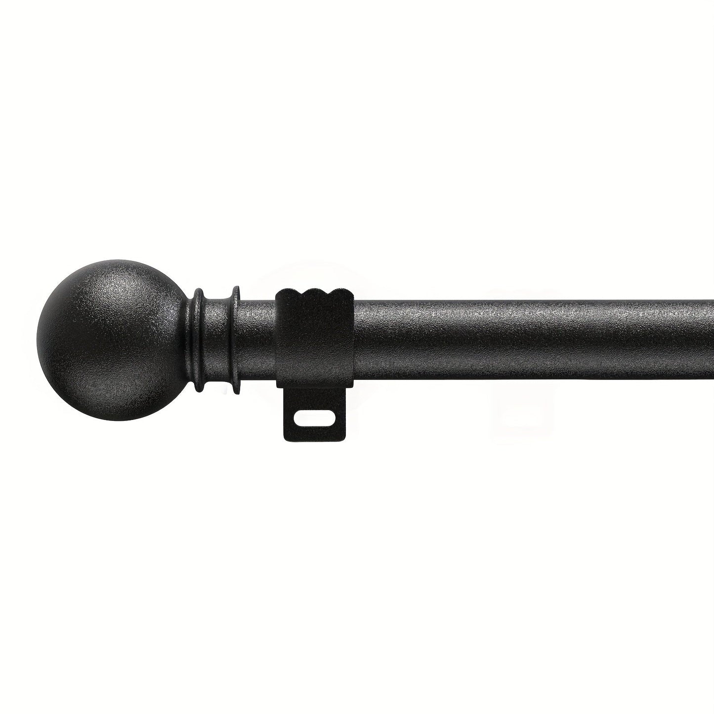 Adjustable Curtain Rod Set, 1 Piece, 5/8" Diameter Modern Steel with Brackets - Stylish Matte Black Finish for a Sleek Window Decor, Ideal for Living Room Curtain Rods.