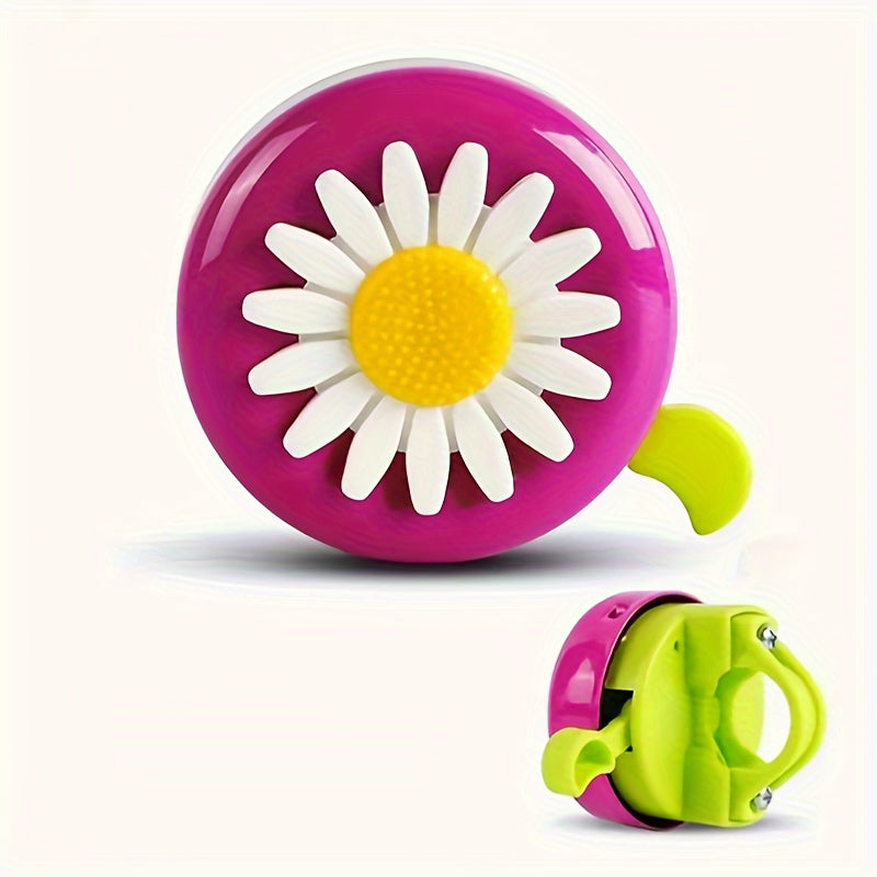 Colored bicycle bells featuring chrysanthemum and fun designs.