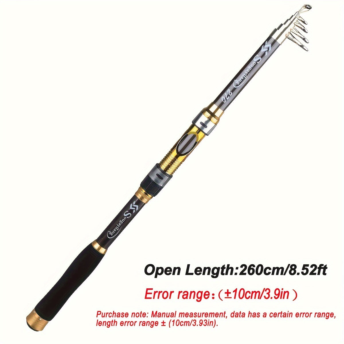 Sougayilang Ultralight Carbon Fiber Spinning Fishing Rod - Portable, Medium Action, Extendable Length, Comfort Grip Handle - Perfect for All Anglers