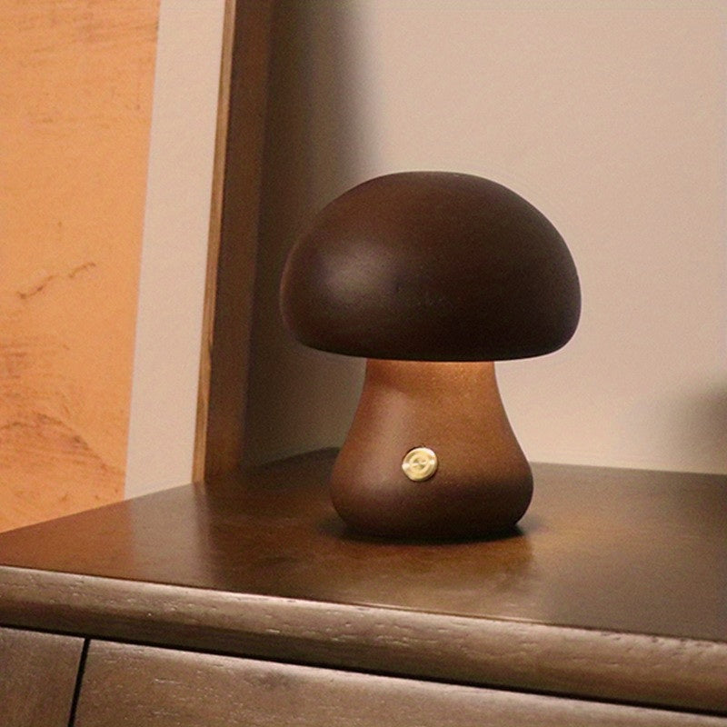 Dimmable LED Mushroom Table Lamp for Creative Home Decor and Bedroom Bedside Light