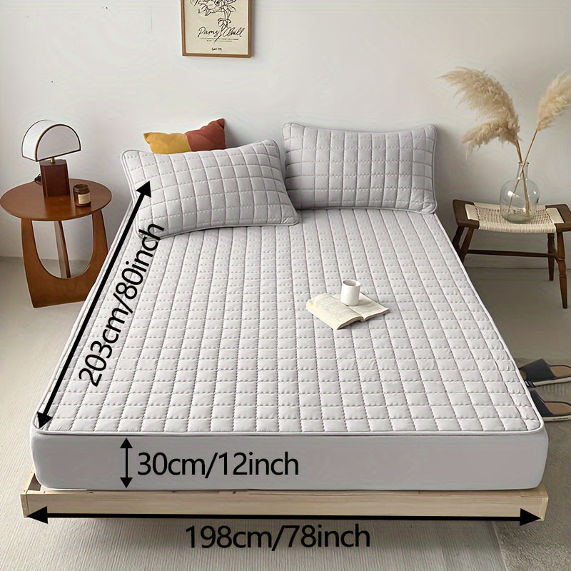 This double-layer waterproof bedsheet features a water washing and brushing treatment for ultimate comfort during sleep. The sewn stitches ensure durability, making it a perfect mattress protector for bedrooms and guest rooms. Plus, it can easily be