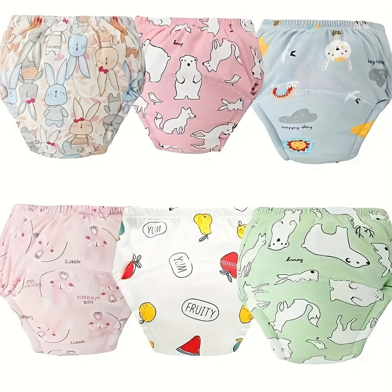 Set of 6 Soft Cotton Training Pants for Potty Training - Washable & Reusable, Absorbent Underwear for Kids - Perfect Present for Holidays