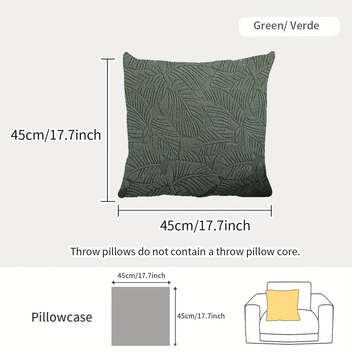 Leaf Jacquard Pattern Sofa Slipcover, Non-slip Stretch Couch Cover for Home Decor.