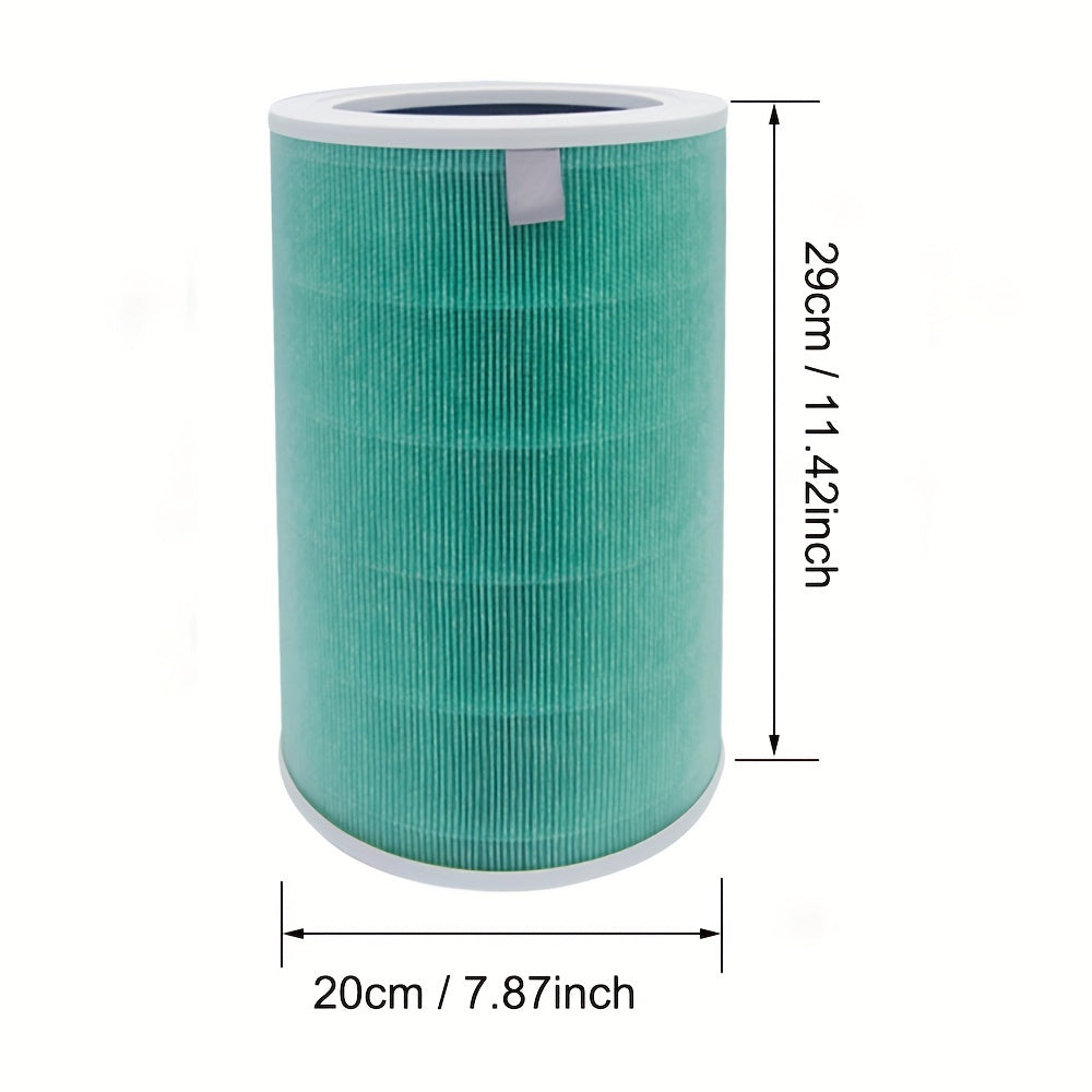 Compatible HEPA replacement filters with RFID chip for Xiaomi Mi Air Purifier models 1, Pro, 2C, 2H, 3, 3C, 3H. Made of plastic, polypropylene, and active carbon.