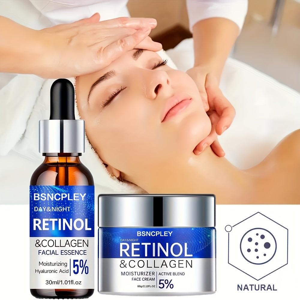 Alcohol-free Retinol & Collagen Firming Cream and Hydrating Serum Set suitable for all skin types.