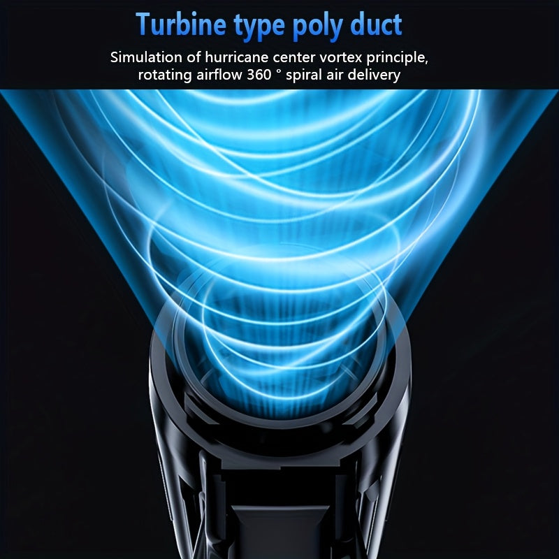 Портативный турбинный вентилятор с бесщеточным мотором на 130 000 об/мин, перезаряжаемая литий-полимерная батарея USB, для удаления пыли и снега, универсальный ручной очиститель для удаления пыли, листьев, снега.