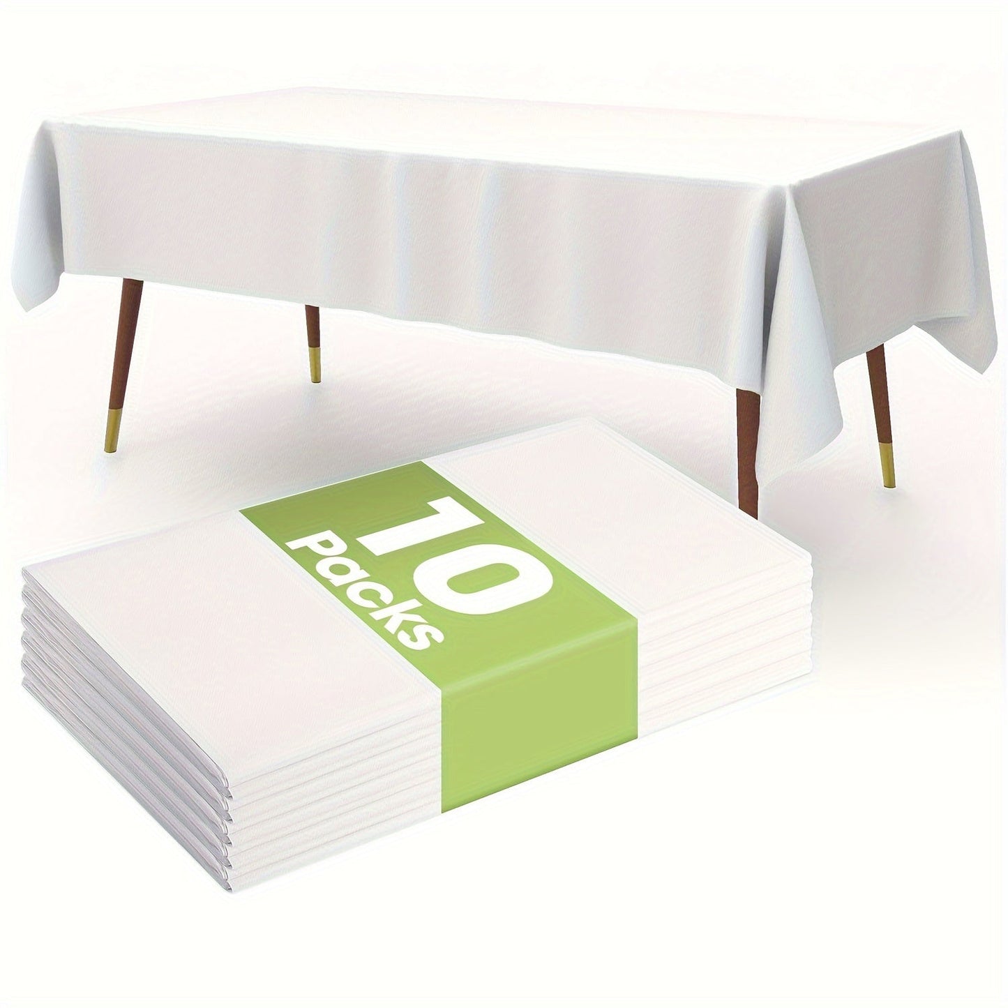 Pack of 10 Disposable Plastic Tablecloths - Waterproof Rectangular Covers for Indoor & Outdoor Events, Perfect for Picnics, Birthdays, Graduations, Bridal & Baby Showers - 137.16 x 274.32 cm - Fits Any Table Shape