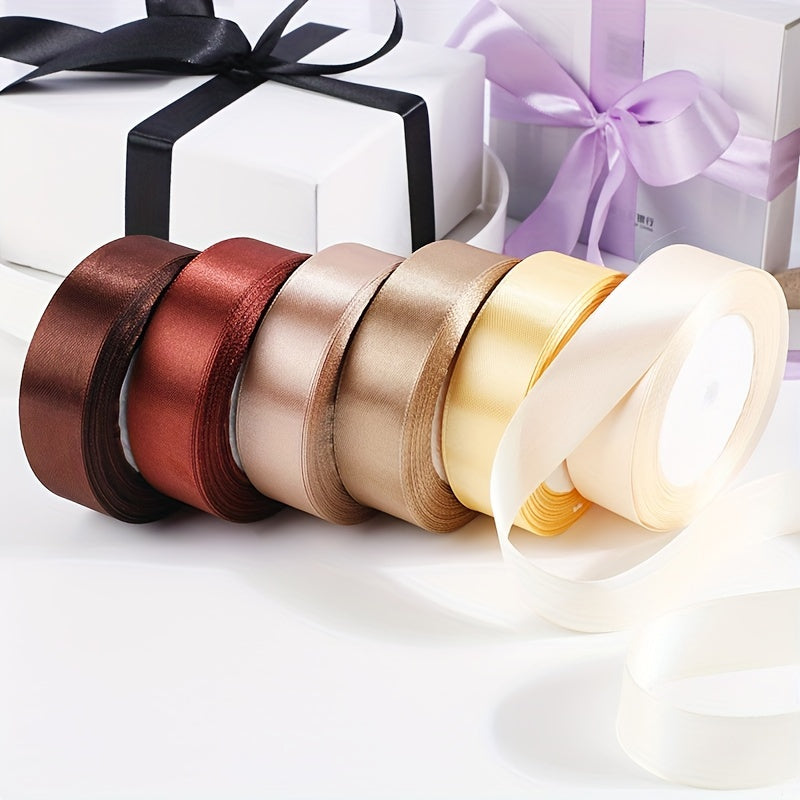 1 piece of 2.5cm wide, 25 yards long satin ribbon for gift wrapping, wedding decoration, car silk ribbon, baking, and webbing.