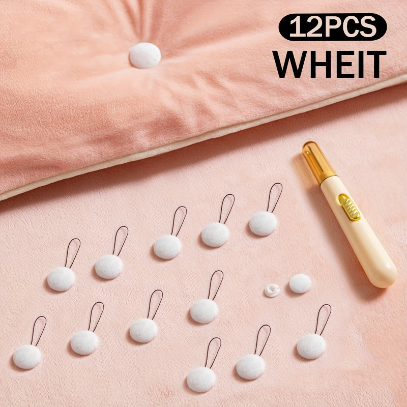 Mixed Color Pack of 6, 12, or 24 Invisible Bed Clips with Auxiliary Tool. These reusable bedding fasteners are designed to keep your bed covers in place and prevent slipping. Easy spot-clean care makes maintenance a breeze.