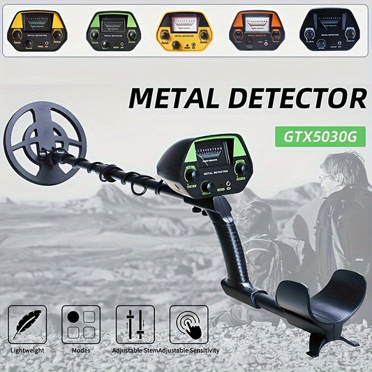 Portable, battery-free GTX 5030 Metal Detector detects copper and iron coins with high precision and ease of use.