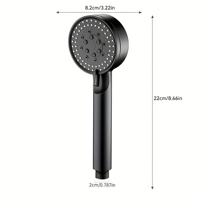 Pressurized handheld shower head with 5 adjustable water modes for a luxurious bathing experience.