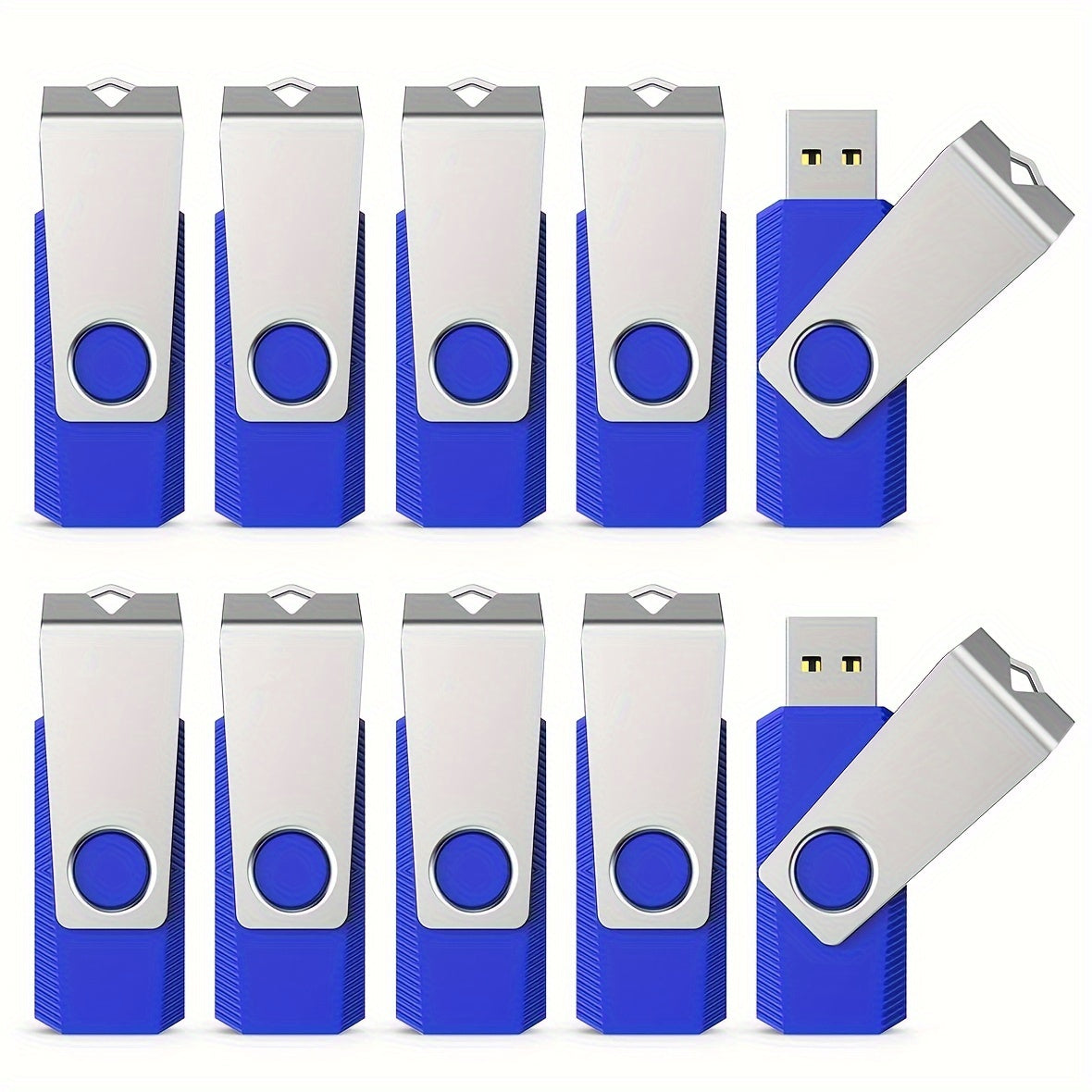 10 Packs USB Flash Drives in various capacities for storing and transferring photos, music, videos, and files.