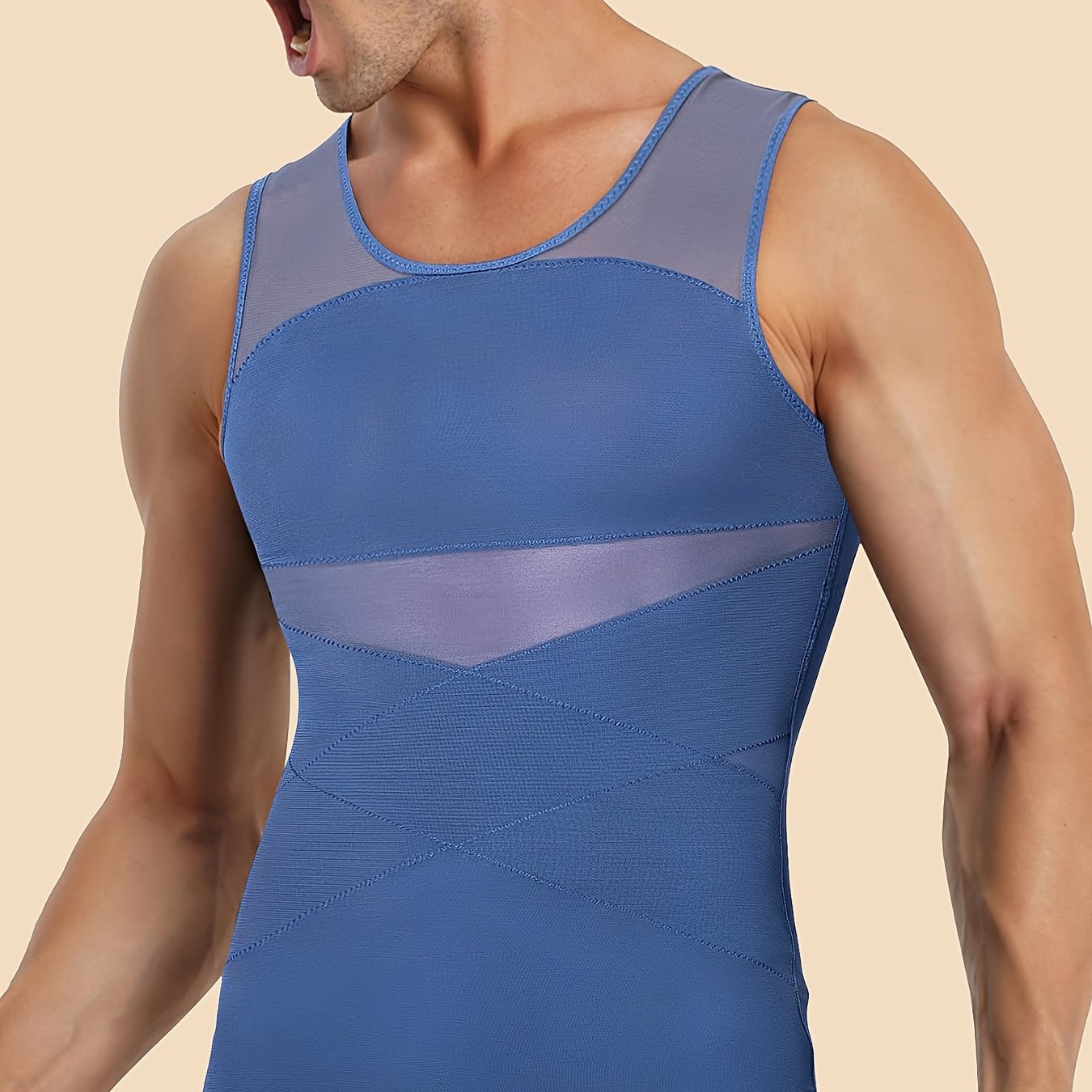 Men's Skinny Compression Tank Top, Sport Workout Body Shaper