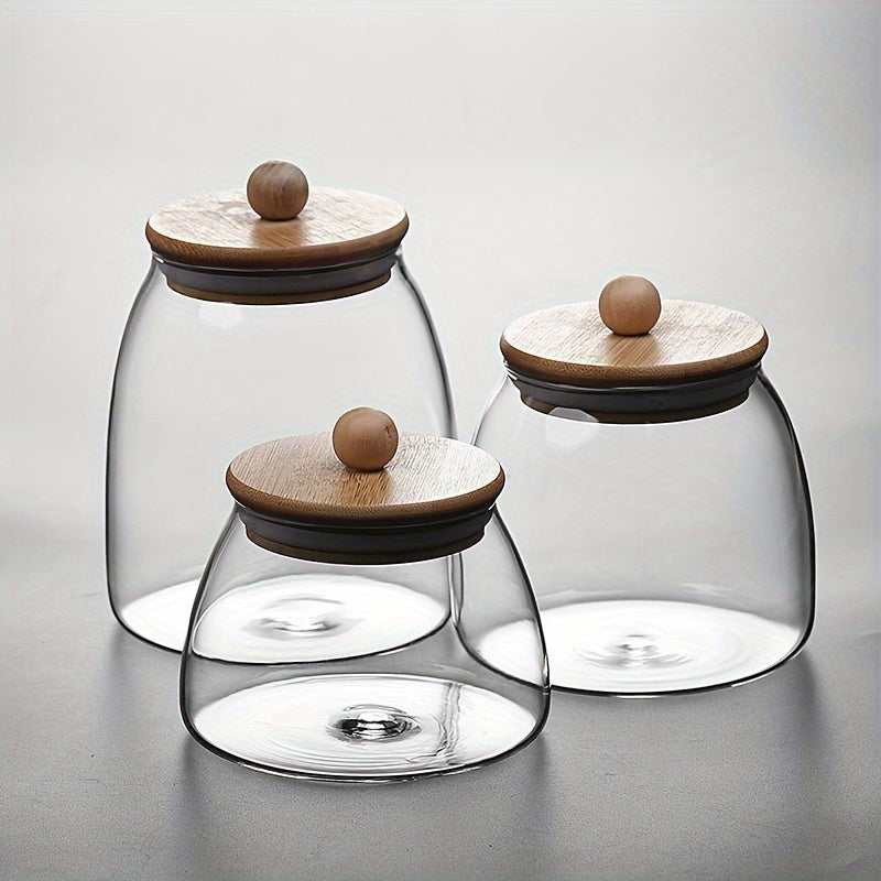 Clear Glass Jar with Lid - Perfect for Storing Candy, Tea, Nuts, and Gifts - Airtight Cylinder Canister for Tea Storage