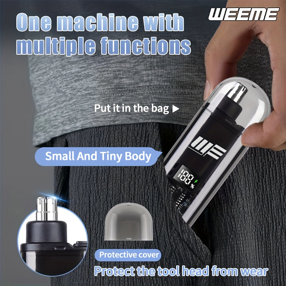 Weeme offers an exquisite USB rechargeable men's ear and nose trimmer in orange, green, or black with an LCD display for precise trimming. Perfect for Valentine's Day, Spring Festival, and