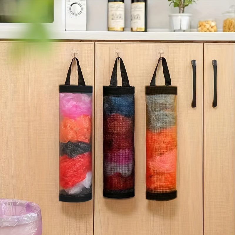 The Space-Saving Mesh Plastic Bag Rack is a breathable, washable, and foldable solution for organizing your kitchen. It is the perfect choice for maximizing space and keeping your bags organized.