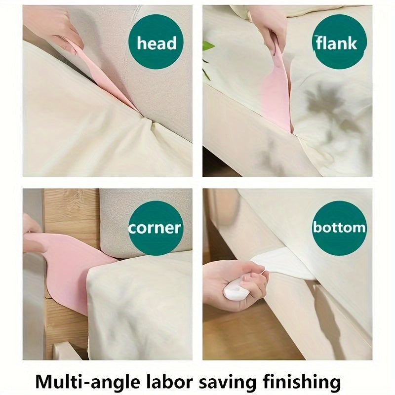 Easy Lift Bed Sheet Lifter Tool for Effortless Bed Making - Made with durable synthetic material, this pink tool helps lift heavy sheets with ease. Hand wash only. Perfect for home bed making assistance.