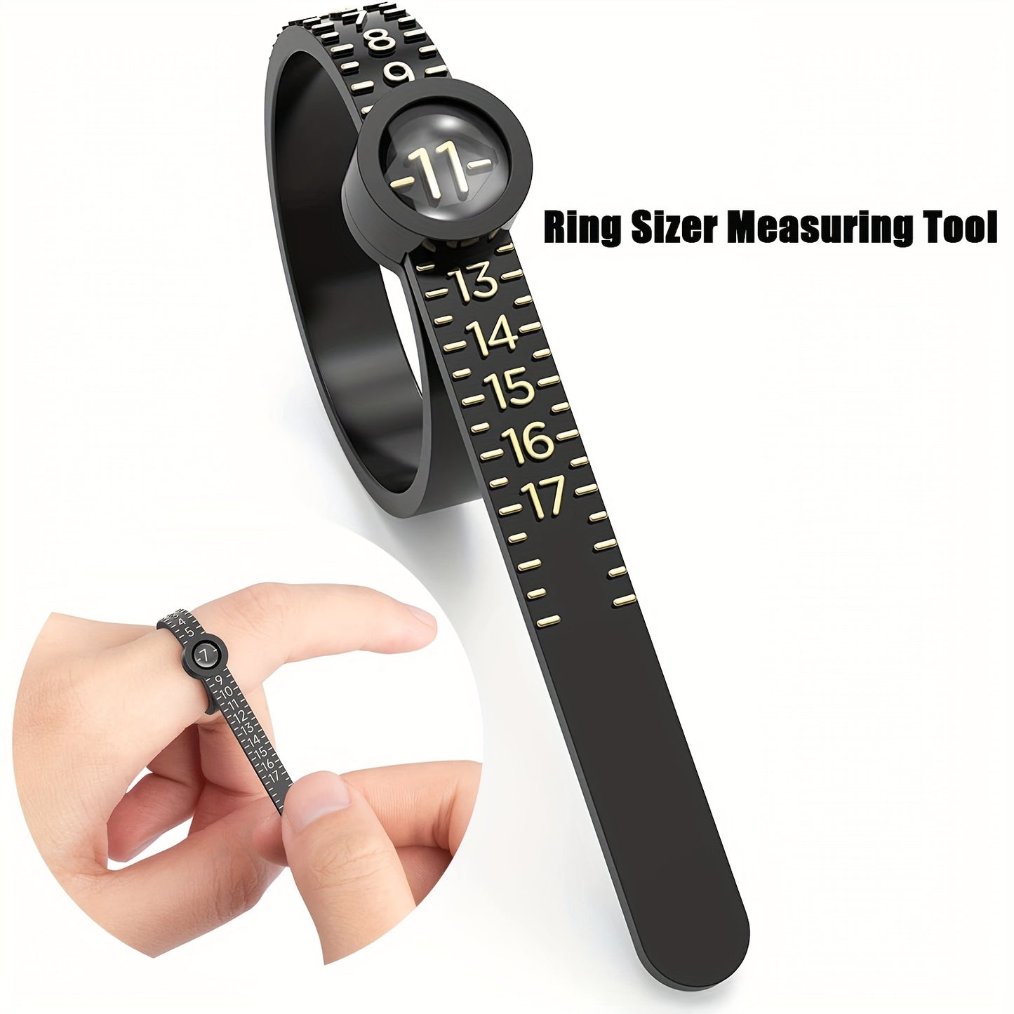 1pc Improved Soft Ring Sizer Tool with Magnifying Glass for Accurate Jewelry Sizing, Measures US Ring Sizes 1-17