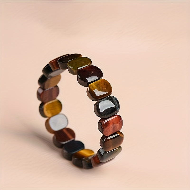 Natural Tiger's Eye Stone Bracelet - Energy Rock Bracelet for Men and Women