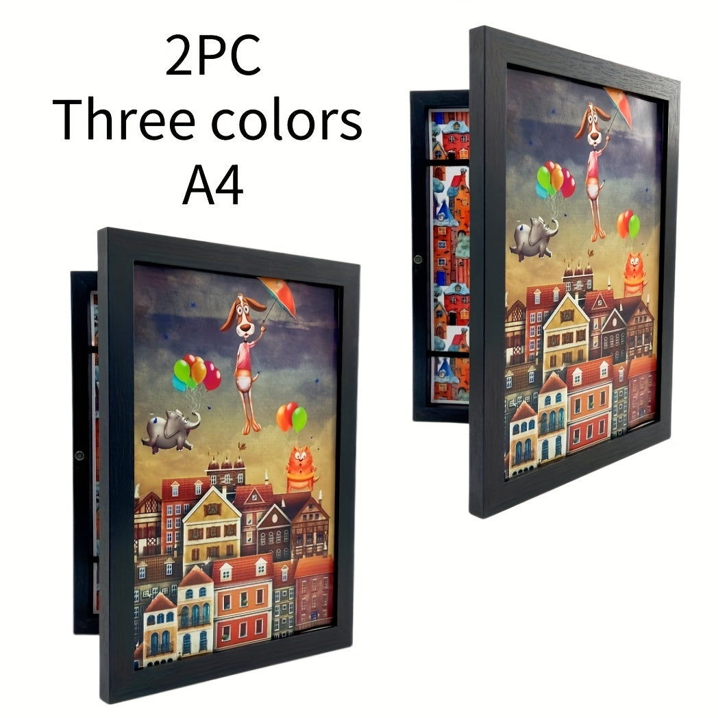 2 A4 sized wall hanging picture frames for art home decor, birthday party decor, or as a party gift.