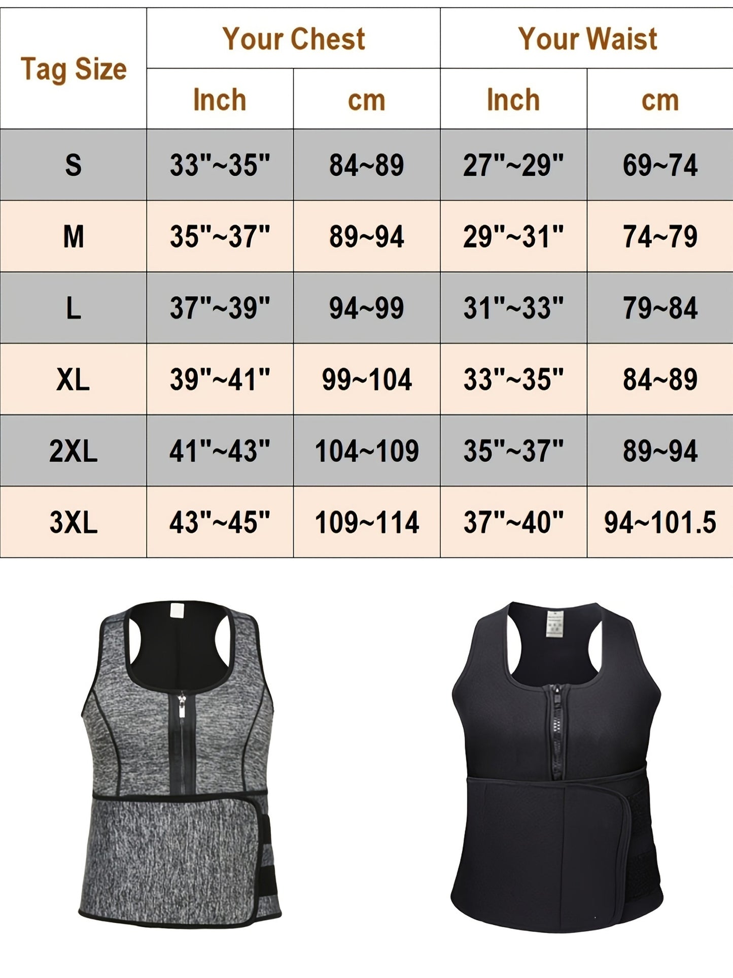 Men's adjustable compression tank top and waist trainers