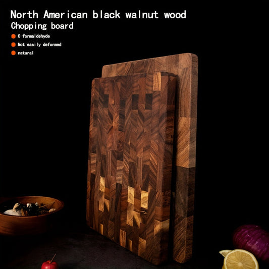 This black walnut wood chopping board is made from North American wood and comes in a large size measuring 40x15.5x2.5cm (28x11.02in) and weighing 1.68kg.