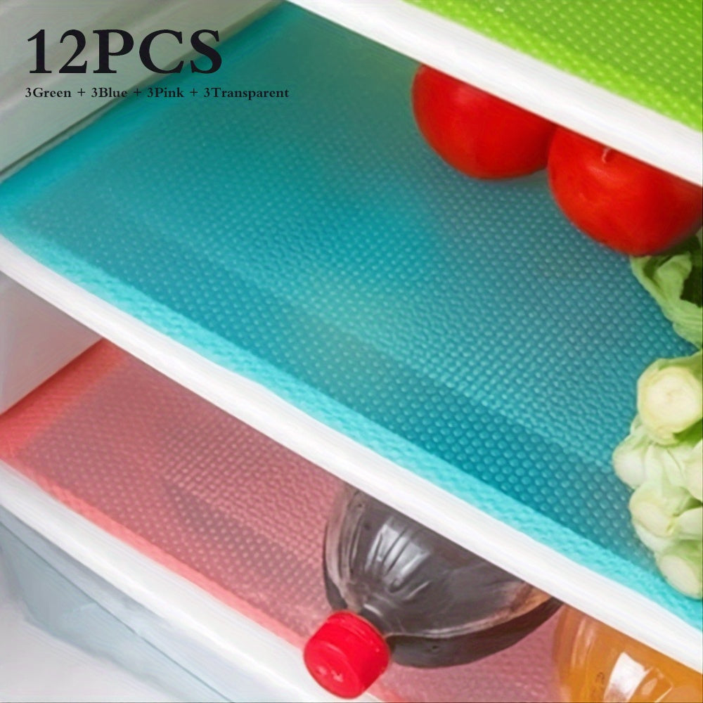 Refrigerator Liner Mats Pack of 1, 4, 8, 12, 16 - Washable, Waterproof, and Oilproof - Ideal for Shelves, Freezer Glass Shelf, Wire Shelving, Cupboard, and Cabinet Drawers